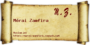 Mérai Zamfira névjegykártya